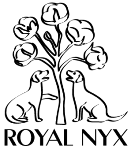 royal nyx wort -bild marke weiß mit schwarzer schrift und symbol